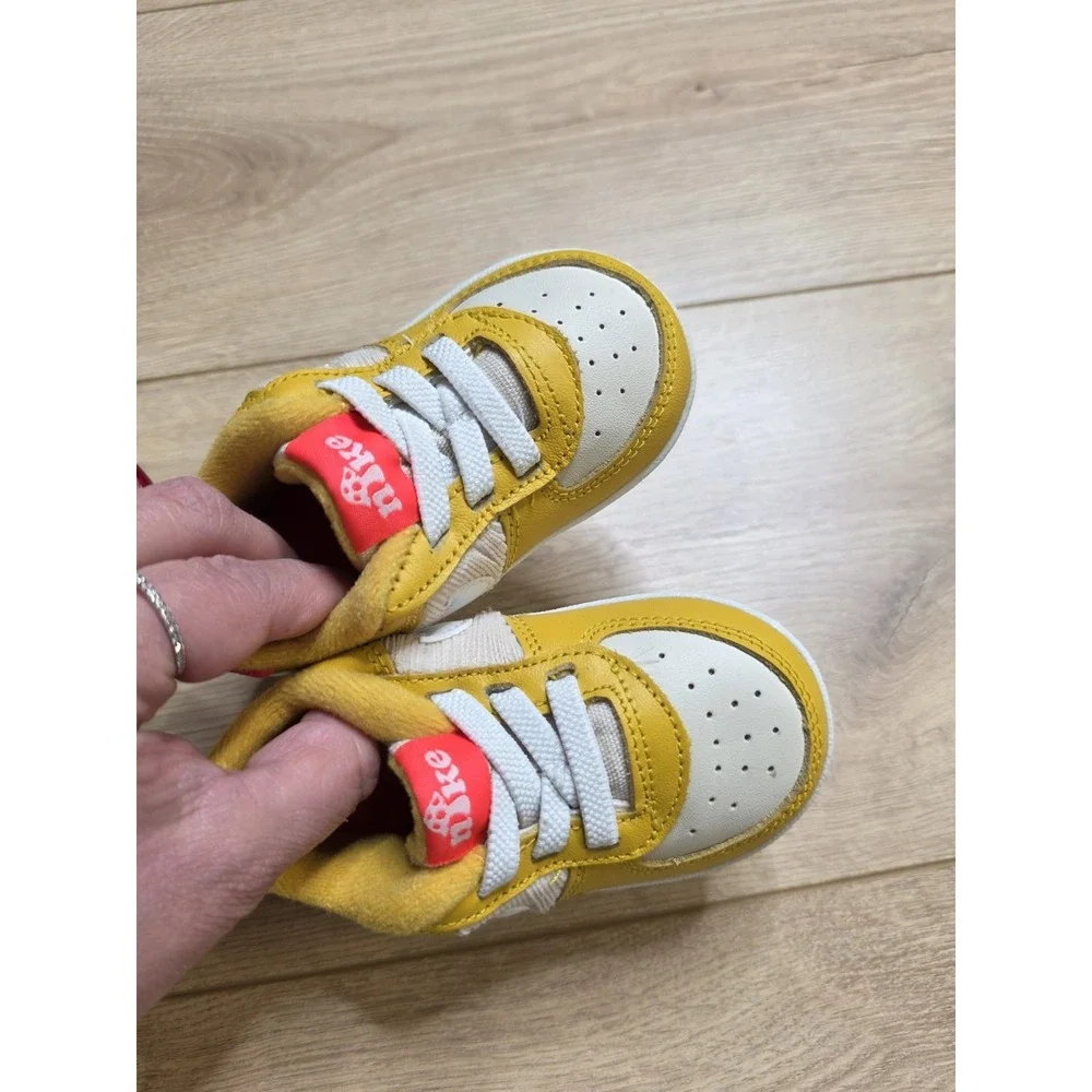 Nike Air Force 1 Crib Baby Shoes Sneakers Size 4C Yellow Ochre Mushroom